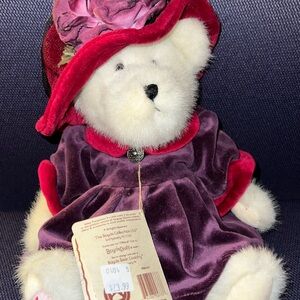 Vintage 2003 Boyds Bear, Ms Rouge Chapeau, Plush Red Hat Society Bear - 10"